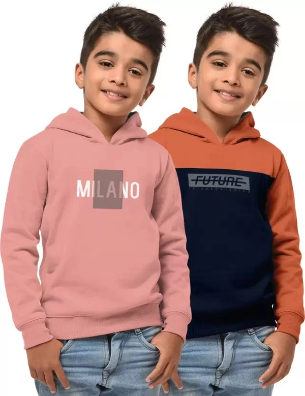 Boys Full Sleeve Printed Hooded Sweatshirt