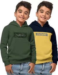 Boys Full Sleeve Printed Hooded Sweatshirt