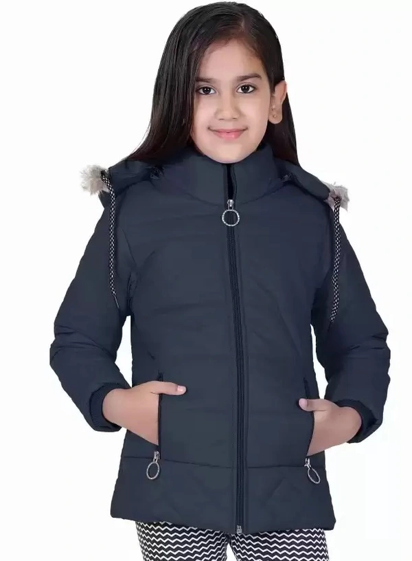 Girls Solid Casual Jacket