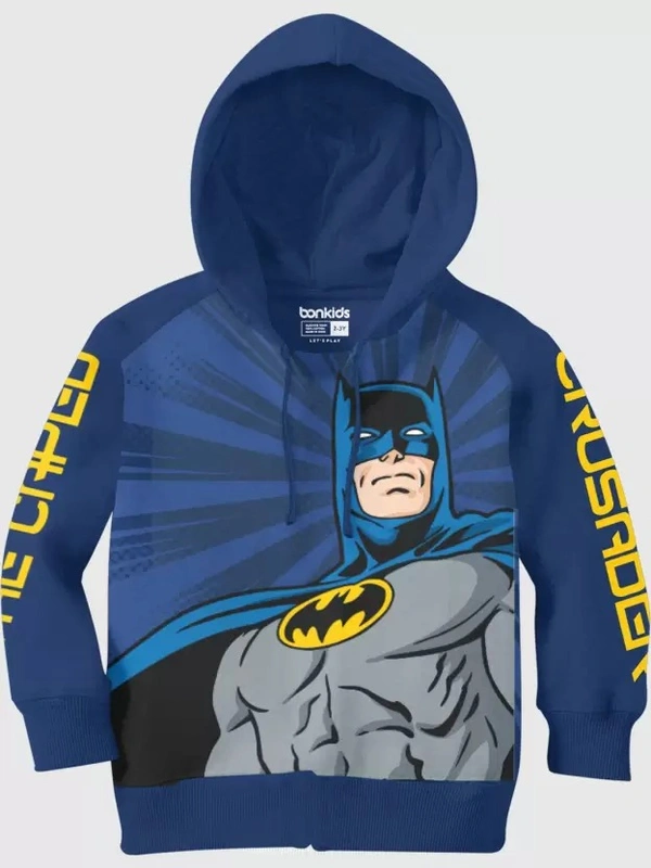 Boys Full Sleeve Printed Hooded Sweatshirt