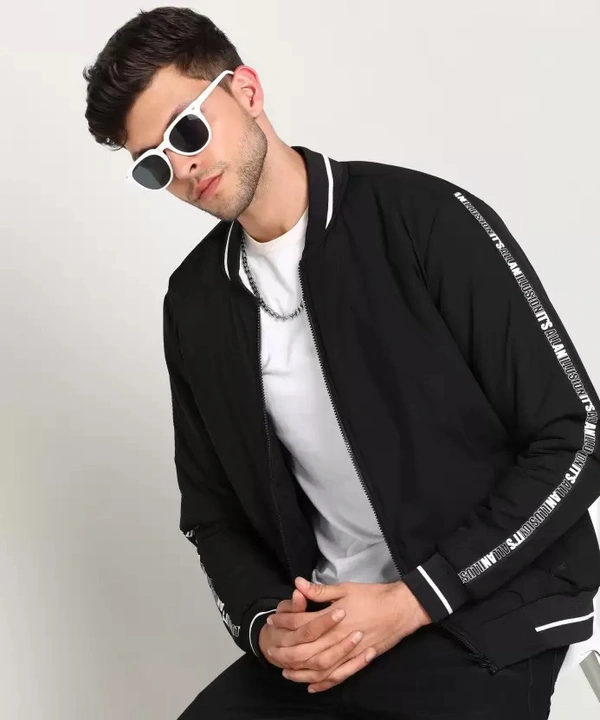 Men Solid Bomber Jacket
