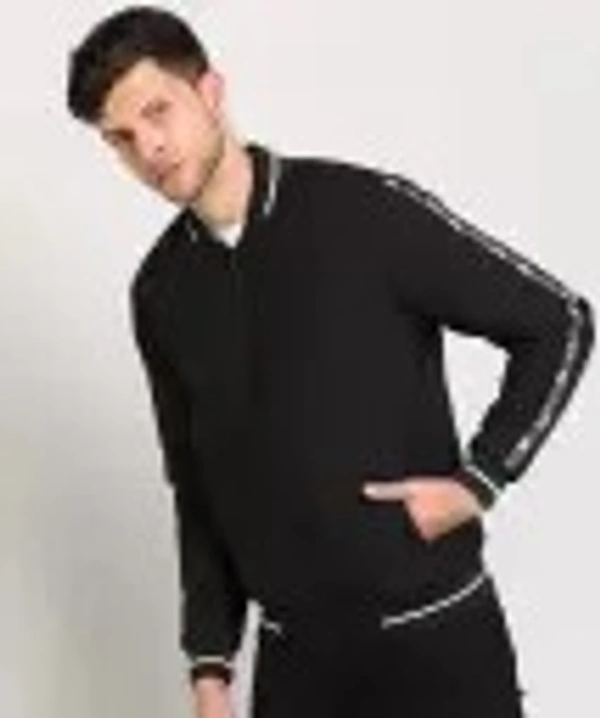 Men Solid Bomber Jacket