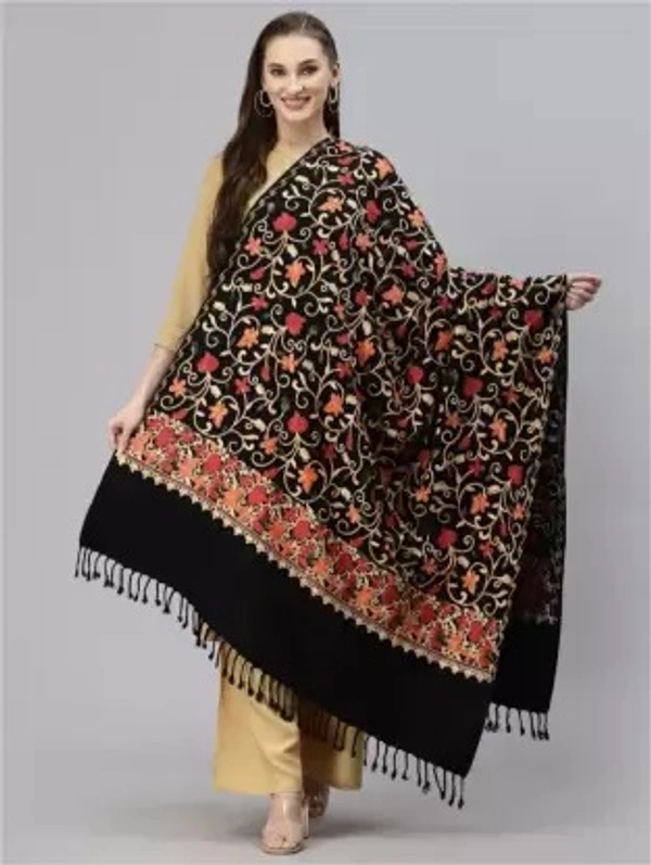 VILLA Wool Floral Print Women Shawl