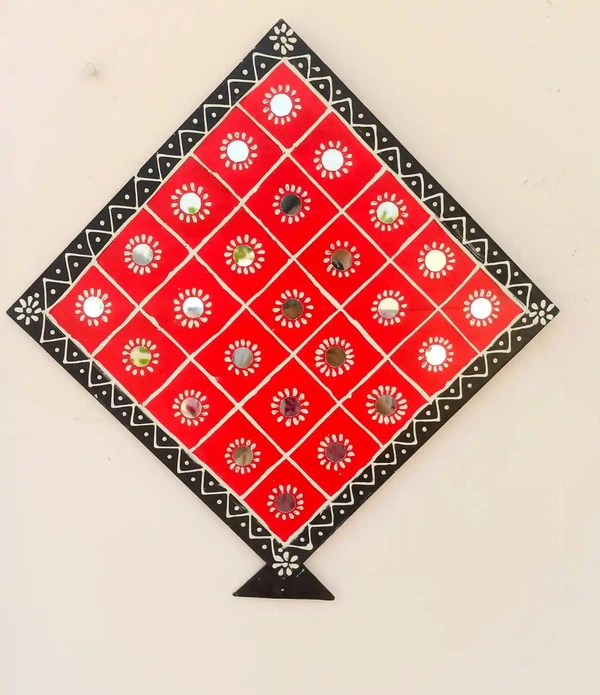 Hand Painted Wooden Kite Wall Hanging