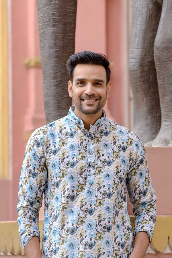 Beige SilkenSpin Polyester Kurta ( indiamarketto )