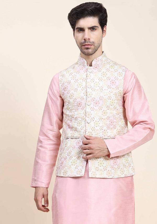 Artistic Fusion Embroidery Print Nehru Jacket ( indiamarkettoo )