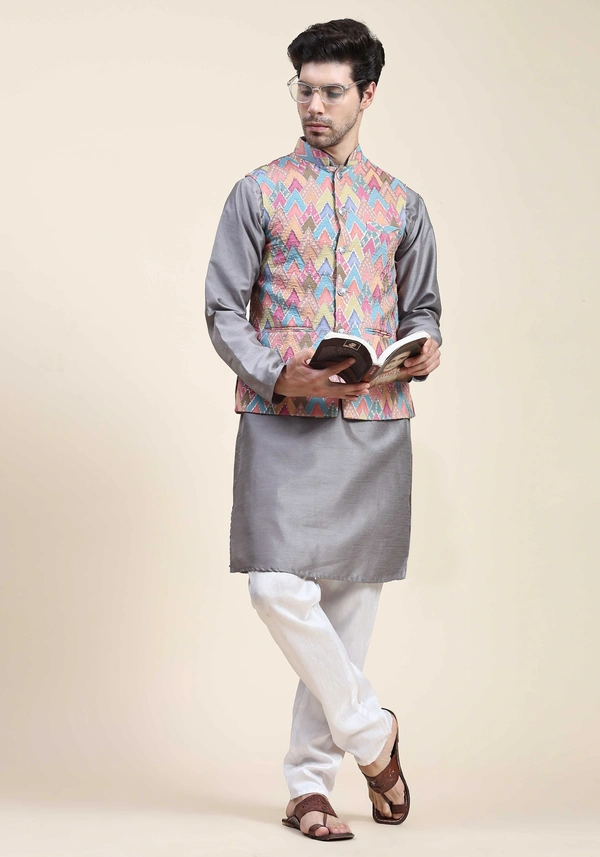 Catch The Hue Of Embroidery Style Nehru Jacket ( indiaarketto )