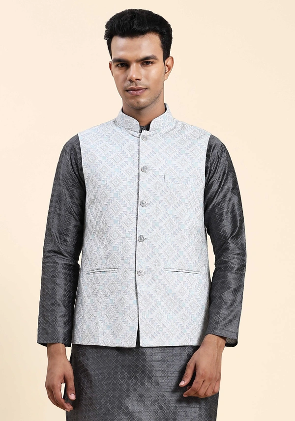 Ethereal Beauty With Unique Fancywork Nehru Jacket ( indiamarketto )