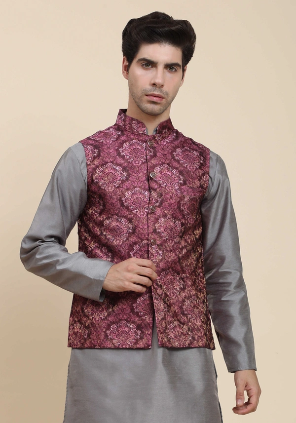 Embossed Design Nehru Jacket's Fiery Elegance ( indiamarketto )