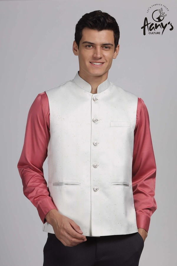 Jacquard Minimal Design Nehru Jacket ( indiamarketoo )