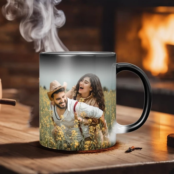 Magic Mug Custom Your Photo, Name, Logo, Or Add Text Personalised Ceramic Magic Mug for Wife Husband Wedding, Birthday, Anniversary Gift Etc