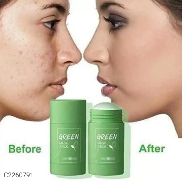 Green Tea Aloe Beauty Anti Acne Purifying Oil Contro Detoxifying Clat Stick Mask for Glowing & Pimple Free Skin