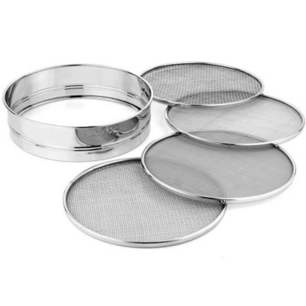 TIARA 4 in 1 Stainless Steel Interchangeable Sieve Set of 5 Flour Chalni Spices Food Strainers Atta Chalni Jaali Channi Atta Maida Strainer Silver