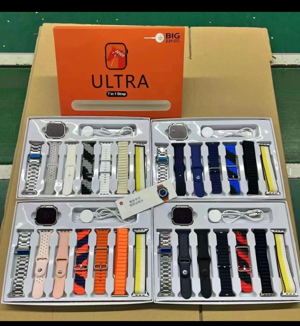 Rubber Ultra Smartwatch With 7 Belt Strip N30000, Size/Dimension: 8*2*10 - Free Size