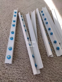 Aluminium Frame Track Plus Cover MEDIUM SS304 Bolts 2 Inch Spacing Powder coating White   - White, 118 Inches Or 3 Metres