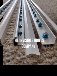 Aluminium Frame Track Plus Cover MEDIUM SS304 Bolts 2 Inch Spacing Powder coating White   - White, 118 Inches Or 3 Metres