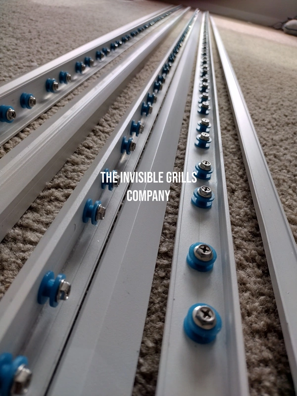 Aluminium Frame Track Plus Cover HEAVY SS304 Bolts 2 Inch Spacing Powder coating White  For Invisible Grills Material Aluminum Track