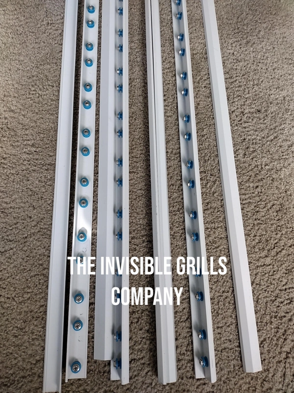 Aluminium Frame Track Plus Cover HEAVY SS304 Bolts 2 Inch Spacing Powder coating White  For Invisible Grills Material Aluminum Track