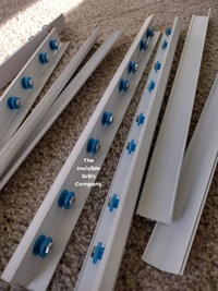 Aluminium Frame Track Plus Cover HEAVY SS304 Bolts 2 Inch Spacing Powder coating White  For Invisible Grills Material Aluminum Track