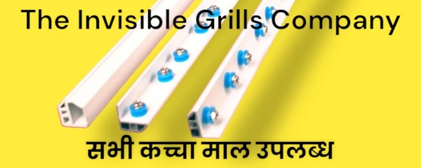 Aluminium Frame Track Plus Cover STANDARD SS304 Bolts 2 Inch Spacing Powder coating White  Invisible Grills Raw Materials Track and Cover 