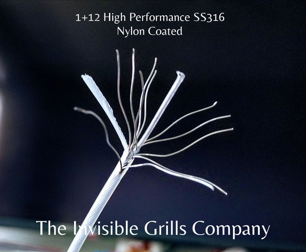2.5mm 1+12  Invisible Grills Cable Wire Rope 2.5 MM Stainless Steel SS316 with Nylon Coat