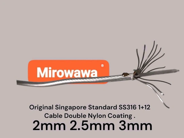 Mirowawa 3mm 1+12 Invisible Grills Cable 3 MM SS316 with Nylon Coat 
