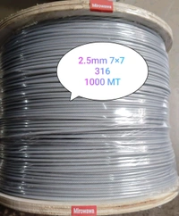 Mirowawa  3mm  (7×7) Invisible Grill Cable Wire Rope  3MM Stainless Steel SS316 with Nylon Coat 1000 Metres Roll 