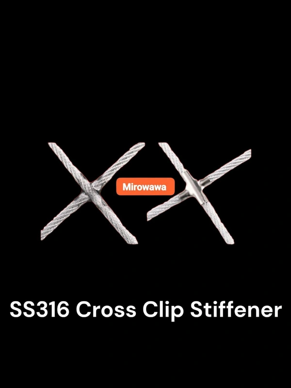 2mm Cross Clip Stiffener Plus SS316 For Invisible Grills Cables Wire Rope 