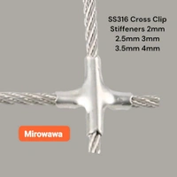 2mm Cross Clip Stiffener Plus SS316 For Invisible Grills Cables Wire Rope 