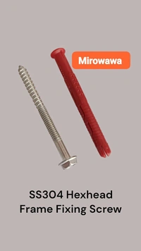 6×75 SS304 Hex Head Screw Plus Plastic Plug