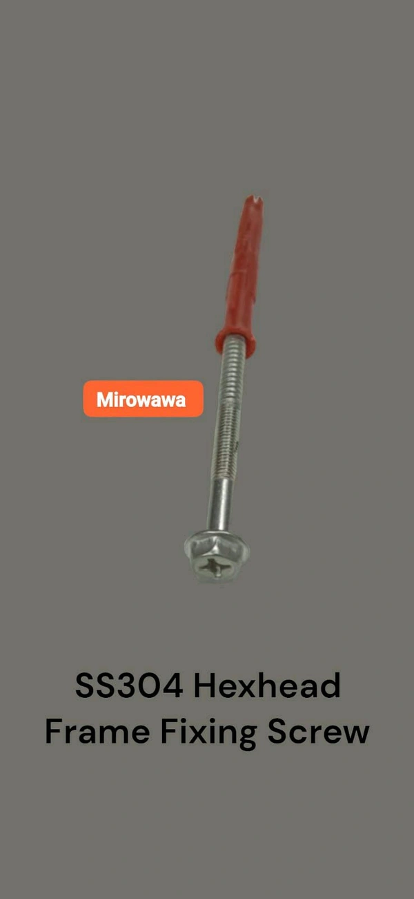 6×75 SS304 Hex Head Screw Plus Plastic Plug