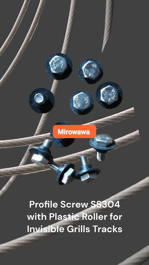 Mirowawa  Profile Screw SS304 for Invisible Grills Material Aluminum Track With Black Collar 
