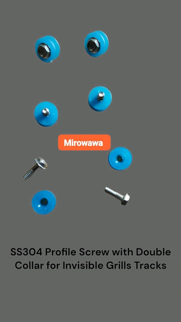Mirowawa  Profile Screw SS304 for Invisible Grills Material Aluminum Track With Black Collar 