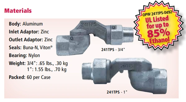 OPW 241TPS (Two Plane Swivel Connector) - 1 "