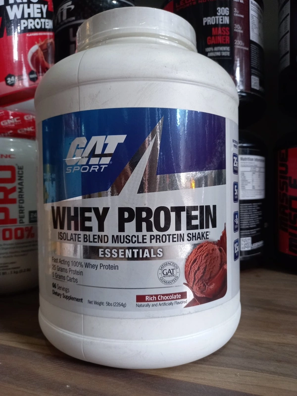 GAT SPORT  Whey Protein Isolate Blend Muscle Protein Shake - 5lbs, Rich Chocolate, 66
