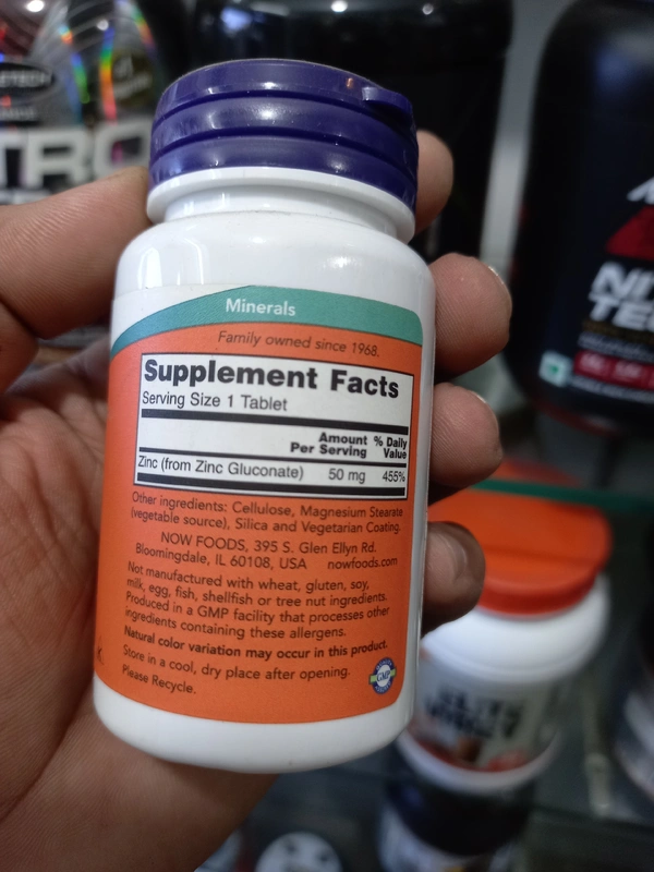 NOW Zinc 50mg  - 100, 100 Tablets