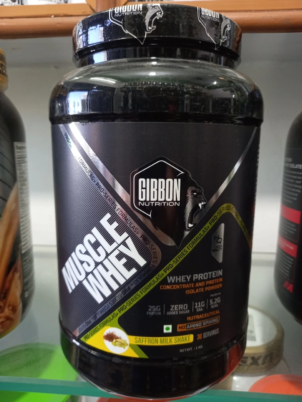 GIBBON NUTRITION  Muscle Whey - 1kg, Saffron Milk Shake, 30