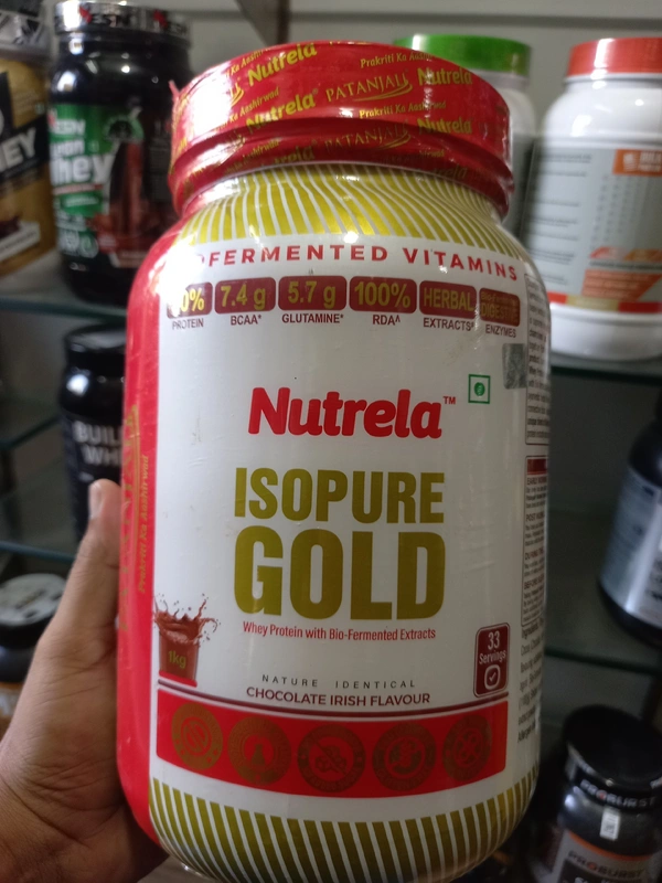 Nutrela  Isopure Gold Isolate Whey Protein  - 1kg, Chocolate Irish, 33