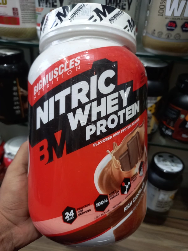 Bigmuscles  Nitric Whey Protein  - 4.4lb, Rich Chocolate