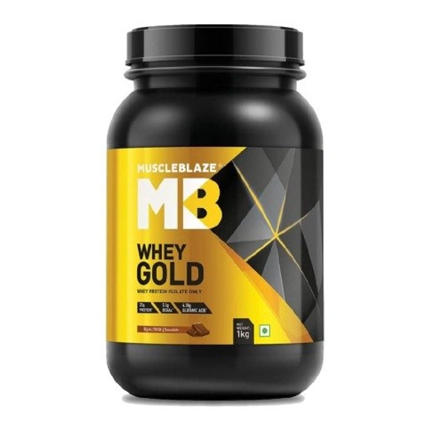 Muscleblaze  Mb Whey gold Isolate  - 1kg, Rich Milk Chocolate, 33