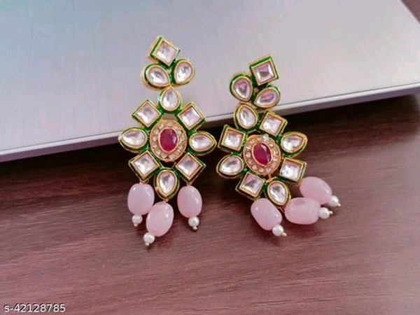 Anuttam's kundan beads earrings 