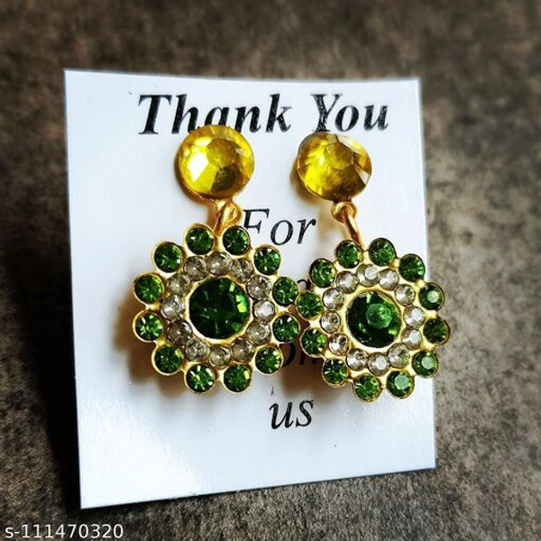 6 Fashionable stone work drop earring combo pack