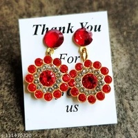 6 Fashionable stone work drop earring combo pack