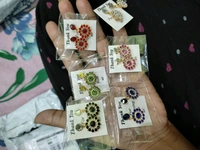 6 Fashionable stone work drop earring combo pack