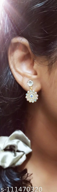 6 Fashionable stone work drop earring combo pack