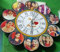 Wall Clock Photo Frame For Wedding Anniversay Birthday Photo Gift Size 12x12 in