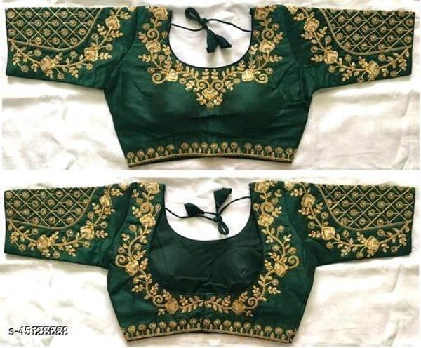 WOMAN EMBRODERY WORK FREE SIZE BLOUSE BY Shastashopping  - Free Size