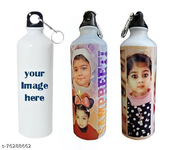 ShastaShopping Customized Photo Printed Sipper Water Bottle – White (600 ml) - 600ML