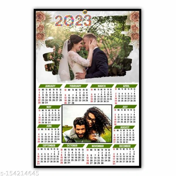 FLASHING CLICK 2023 Calendar Customized Wall Hanging Calendar Laminated for Family | Friends - Free Size