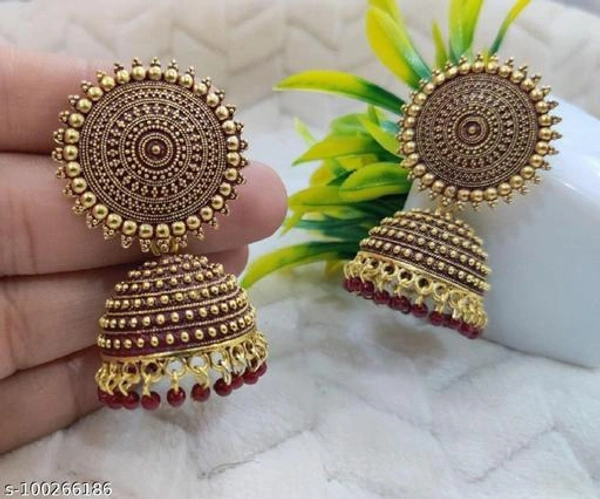 Twinkling Beautiful Kundan Jhumka For Girls and women. (Green Color) - Marron, Free Size